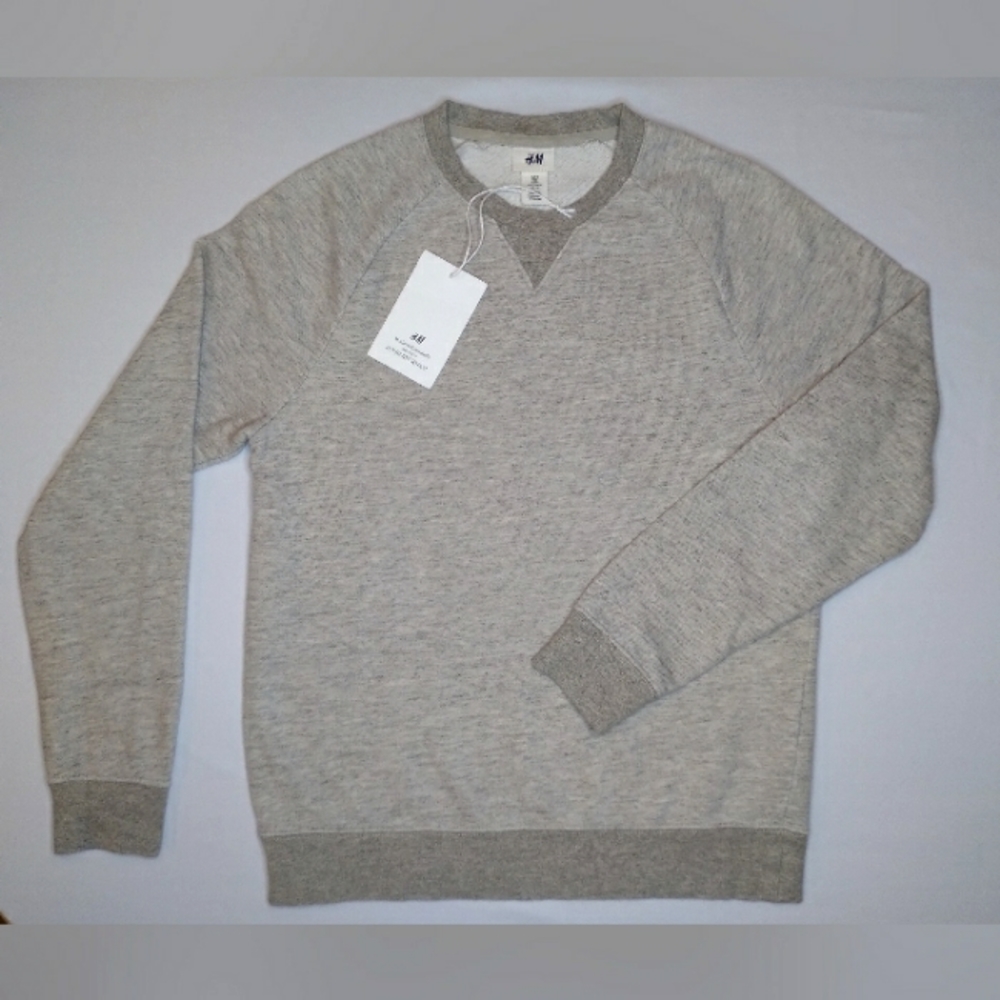 H&M DAVID BECKHAM Modern Essentials Men's Crew Neck Sweatshirt GRAY Size SMALL